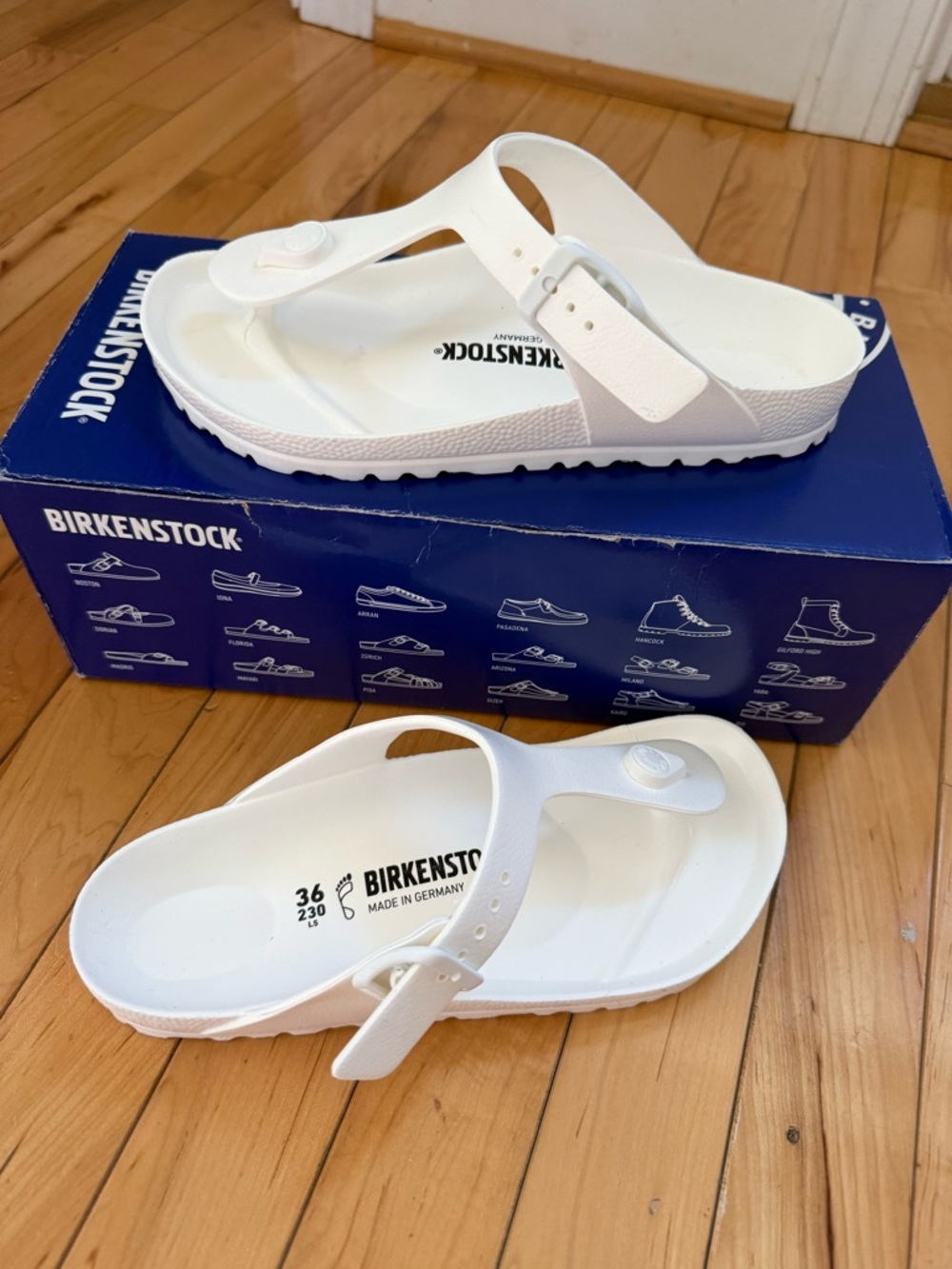 Birkenstock Gizeh EVA Rubber White Sandals Size 36 W5 M3 New In Box